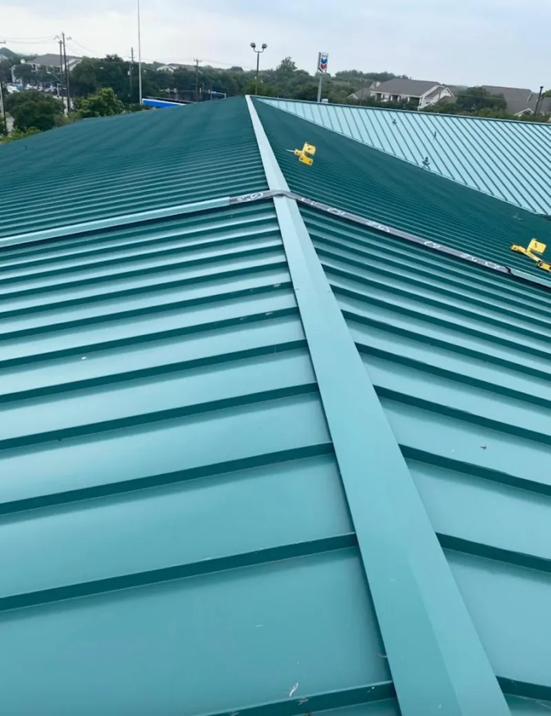 Green commercial metal roof ridge and valley for Metal Roof Repair in Bordentown